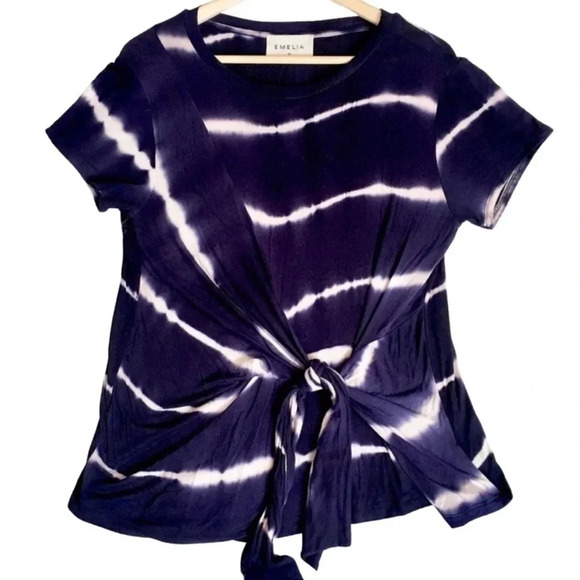 Emelia Tie-Front Tye Dye Short Sleeve Top - Picture 1 of 4